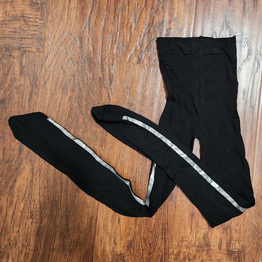 Kensie silver striped tights -- never worn